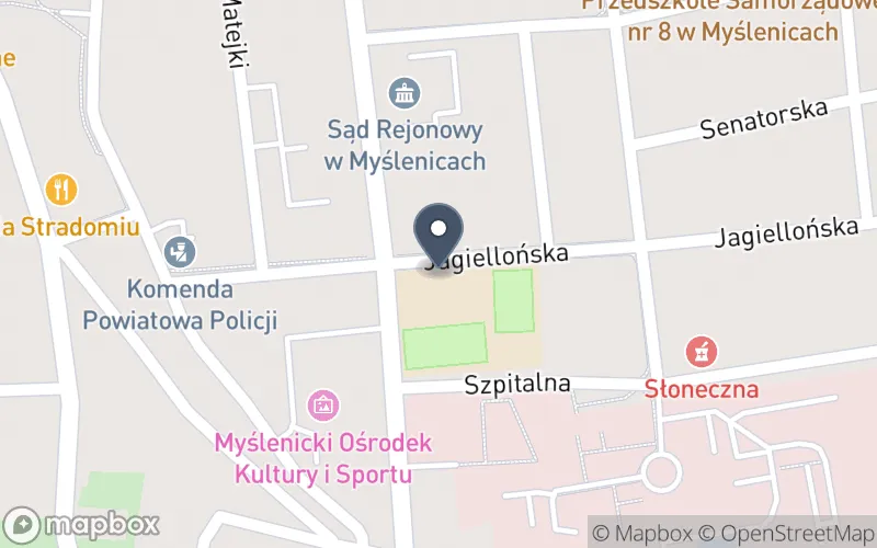 Lokalizacja: Zespół Szkół Ogólnokształcących w Myślenicach, ul. Jagiellońska 8