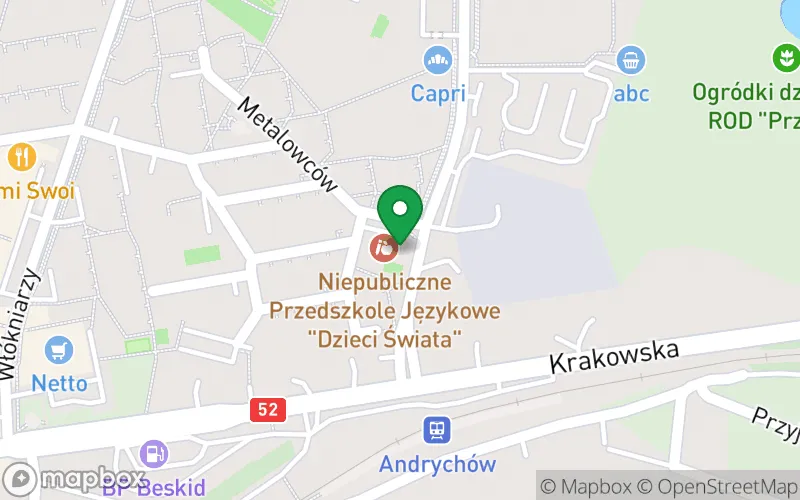 Lokalizacja: Niepubliczne Przedszkole Językowe "Dzieci Świata"
