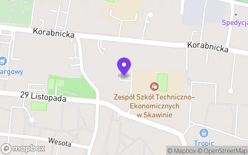 Lokalizacja: Branżowa Szkoła I Stopnia w Skawinie w Zespole Szkół Techniczno-Ekonomicznych w Skawinie
