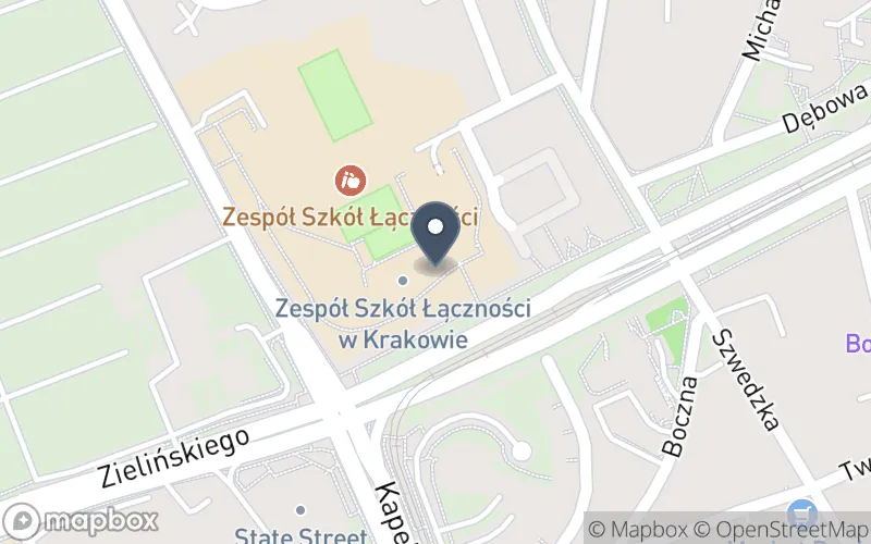 Lokalizacja: Zespół Szkół Łączności im. Obrońców Poczty Polskiej w Gdańsku w Krakowie