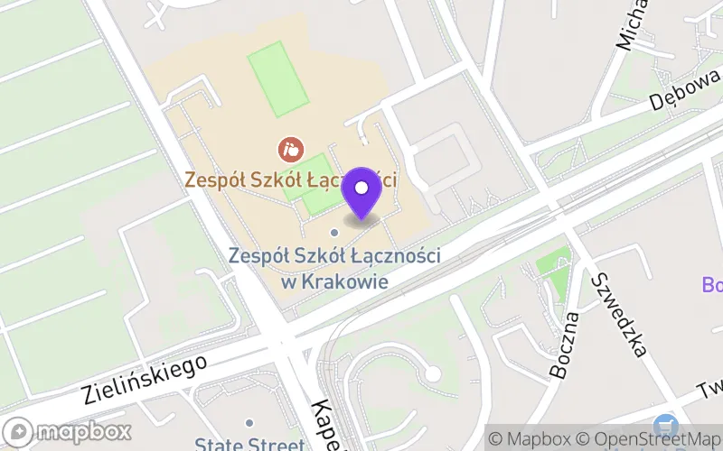 Lokalizacja: Technikum Łączności nr 14 im. Obrońców Poczty Polskiej w Gdańsku w Krakowie
