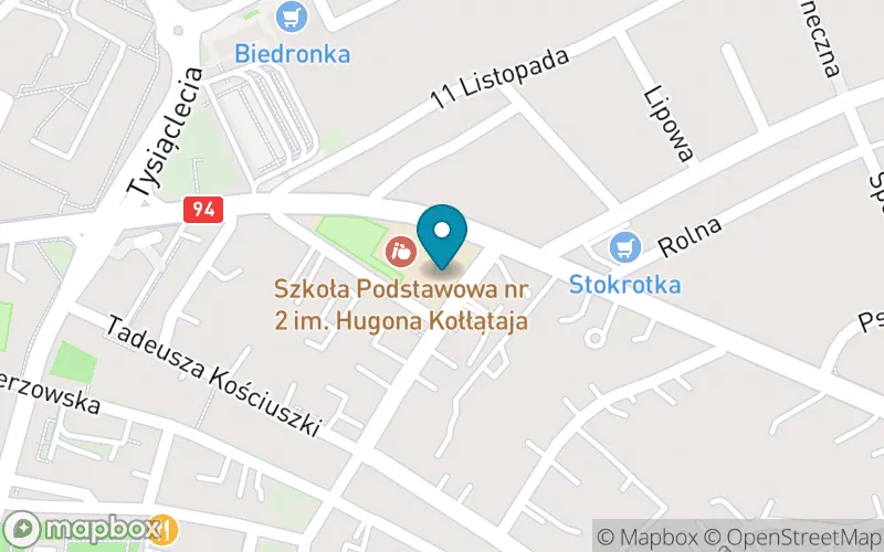 Lokalizacja: Szkoła Podstawowa nr 2 IM Hugona Kołłątaja