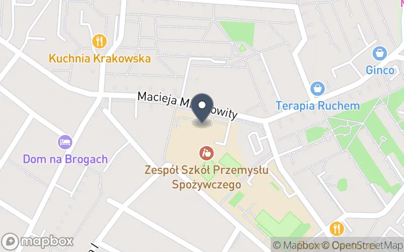 Lokalizacja: Zespół Szkół Przemysłu Spożywczego w Krakowie