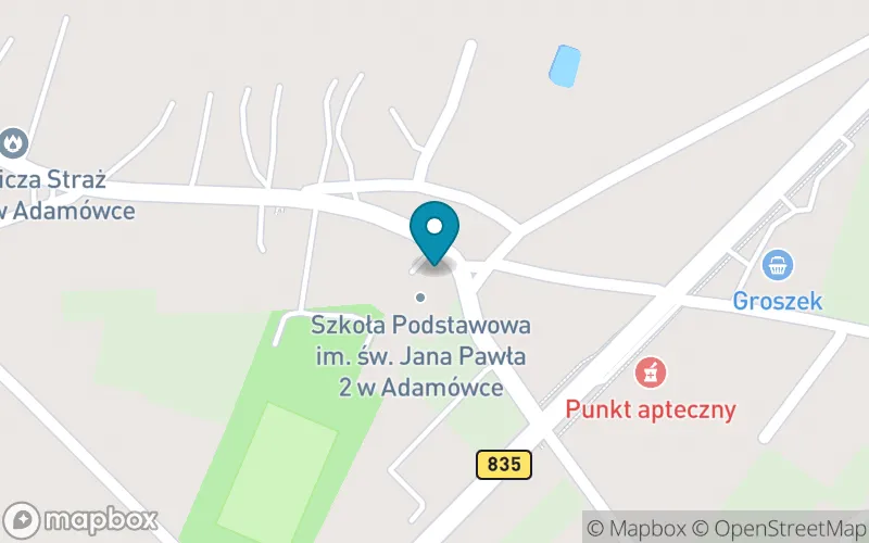 Lokalizacja: Szkoła Podstawowa im. Jana Pawła II w Adamówce