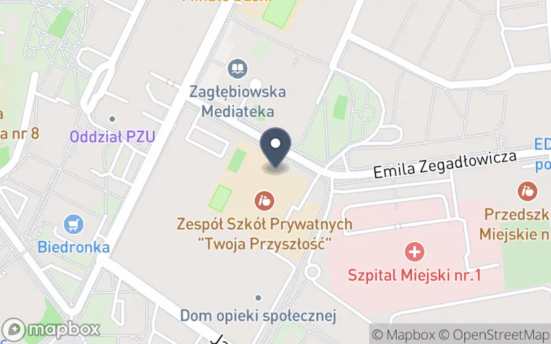 Lokalizacja: Akademicki Zespół Szkół Prywatnych w Sosnowcu