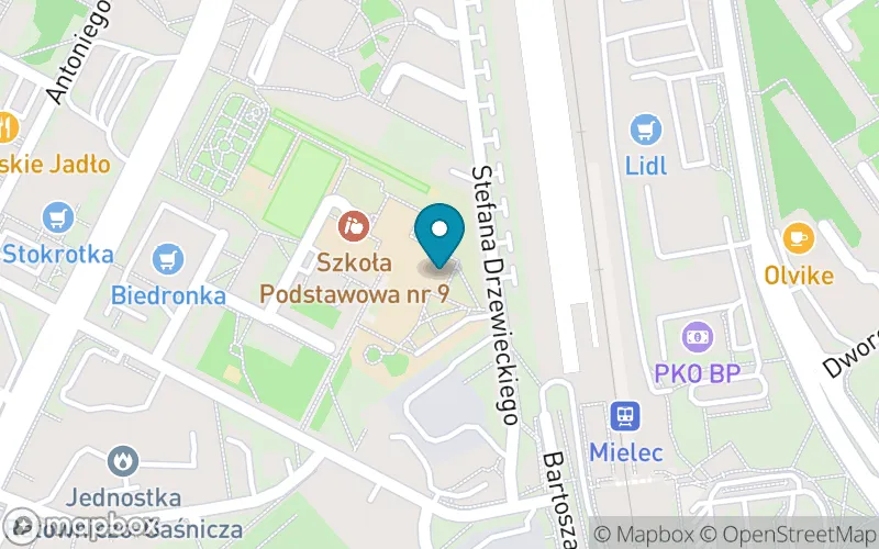 Lokalizacja: Szkoła Podstawowa nr 9 z Oddziałami Mistrzostwa Sportowego im. Władysława Jasińskiego "Jędrusia" w Mielcu