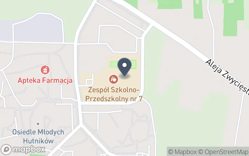 Lokalizacja: Zespół Szkolno-Przedszkolny nr 7 w Dąbrowie Górniczej, Aleja Zwycięstwa 77