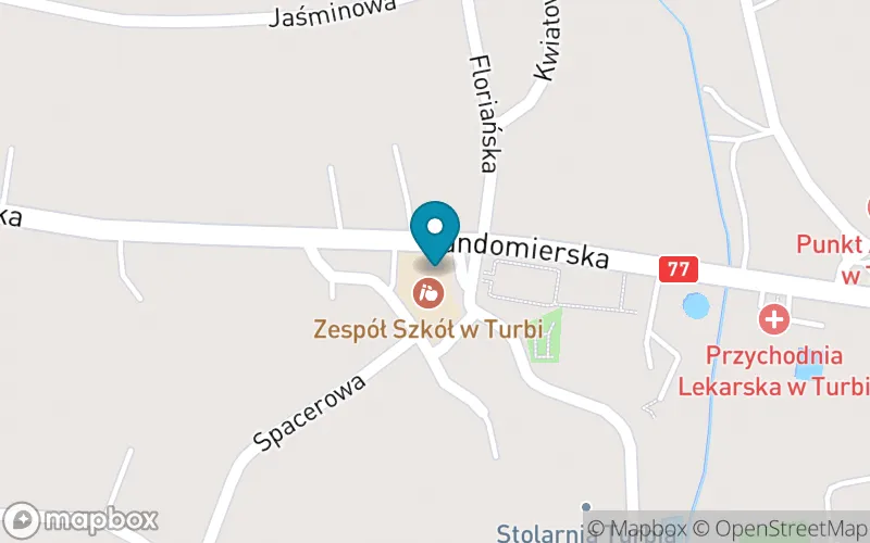 Lokalizacja: Publiczna Szkoła Podstawowa w Turbi im. Św. Jana Pawła II