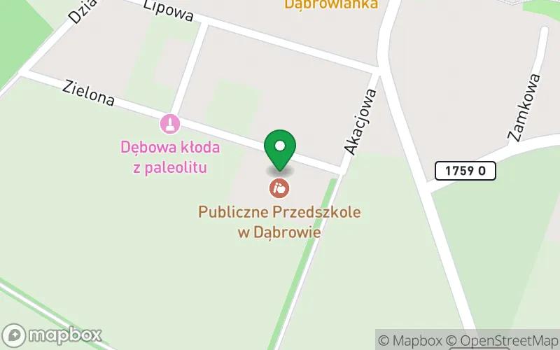 Lokalizacja: Publiczne Przedszkole "Zielona Kraina" w Dąbrowie