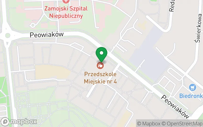 Lokalizacja: Przedszkole Miejskie nr 4 w Zamościu