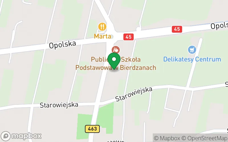 Lokalizacja: Publiczne Przedszkole w Bierdzanach