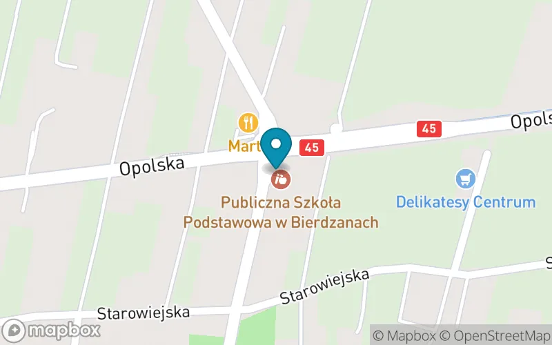 Lokalizacja: Publiczna Szkoła Podstawowa w Bierdzanach