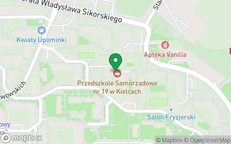 Lokalizacja: Przedszkole Samorządowe nr 19 z Oddziałami Integracyjnymi im. Świętokrzyskich Skrzatów w Kielcach
