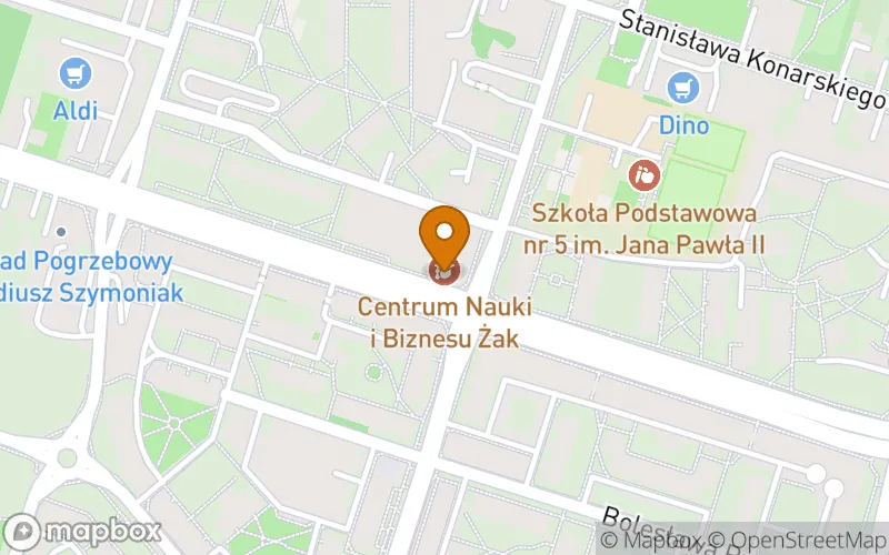 Lokalizacja: Szkoła Policealna Centrum Nauki i Biznesu "Żak" w Skarżysku-Kamiennej