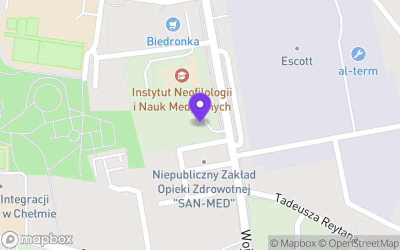 Lokalizacja: Niepubliczne Liceum Ogólnokształcące "Arka" z Oddziałami Integracyjnymi w Chełmie