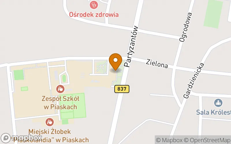 Lokalizacja: Szkoła Policealna w Piaskach
