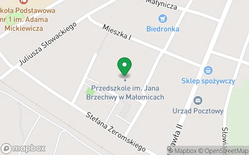 Lokalizacja: Przedszkole im. Jana Brzechwy w Małomicach
