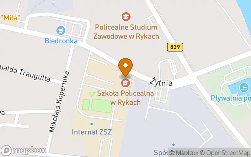 Lokalizacja: Szkoła Policealna w Rykach