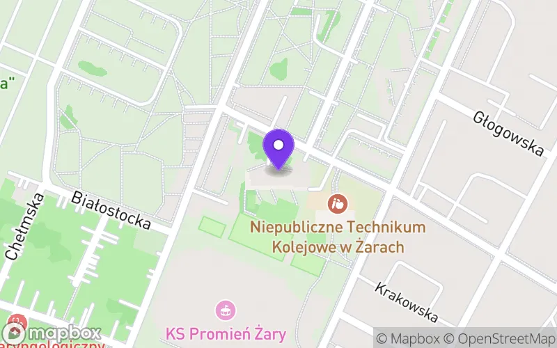 Lokalizacja: Niepubliczne Technikum Kolejowe w Żarach