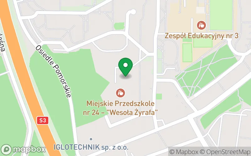 Lokalizacja: Miejskie Przedszkole nr 24 im. "Wesoła Żyrafa" w Zespole Edukacyjnym nr 3 w Zielonej Górze
