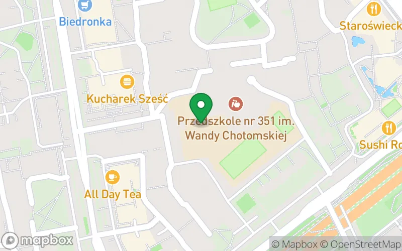 Lokalizacja: Przedszkole nr 351 im. Wandy Chotomskiej