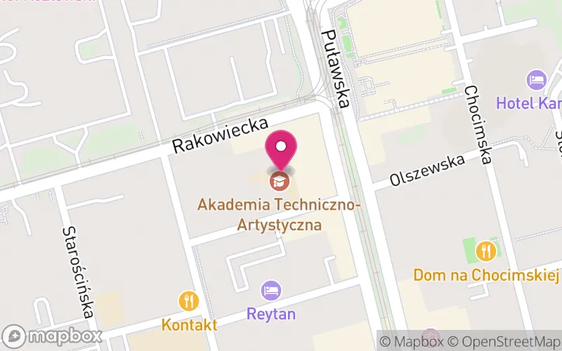 Lokalizacja: Akademia Techniczno-Artystyczna Nauk Stosowanych w Warszawie