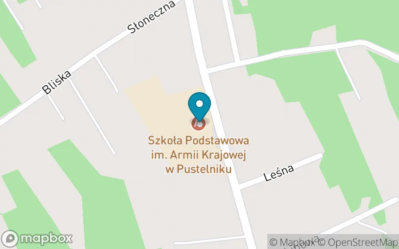 Lokalizacja: Szkoła Podstawowa im. Armii Krajowej w Pustelniku
