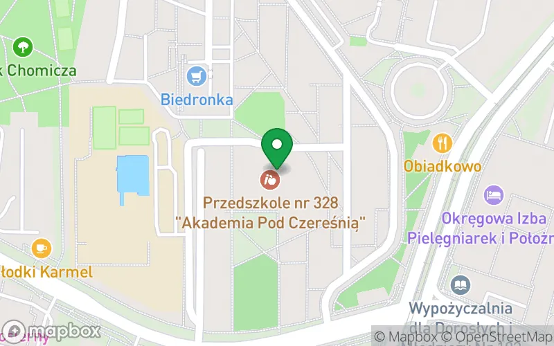 Lokalizacja: Przedszkole nr 328 "Akademia pod Czereśnią"