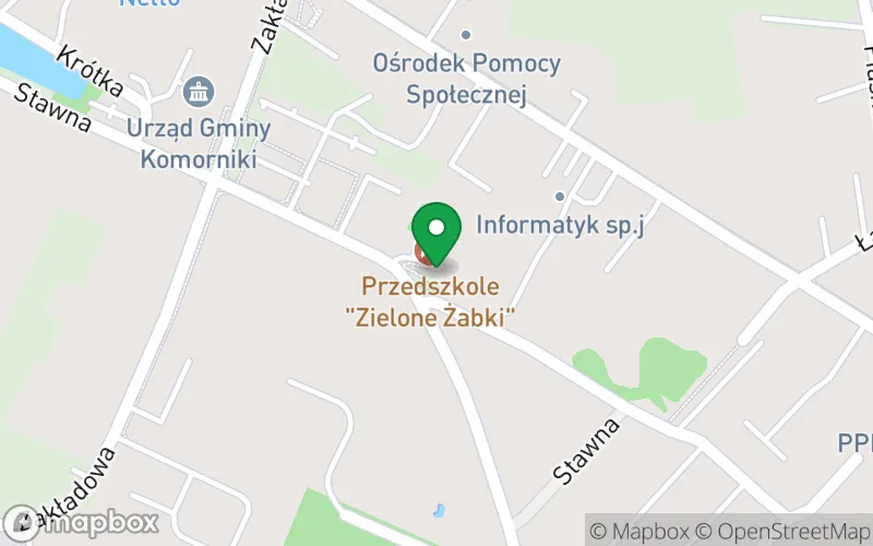 Lokalizacja: Przedszkole Publiczne Zielone Żabki w Komornikach