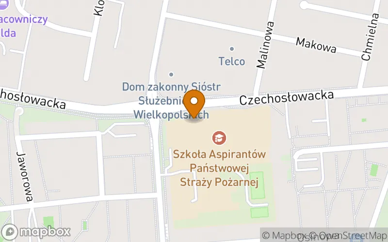 Lokalizacja: Szkoła Aspirantów Państwowej Straży Pożarnej w Poznaniu