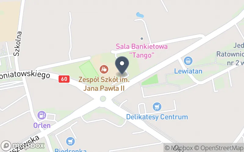 Lokalizacja: Zespół Szkół im. Jana Pawła II w Różanie