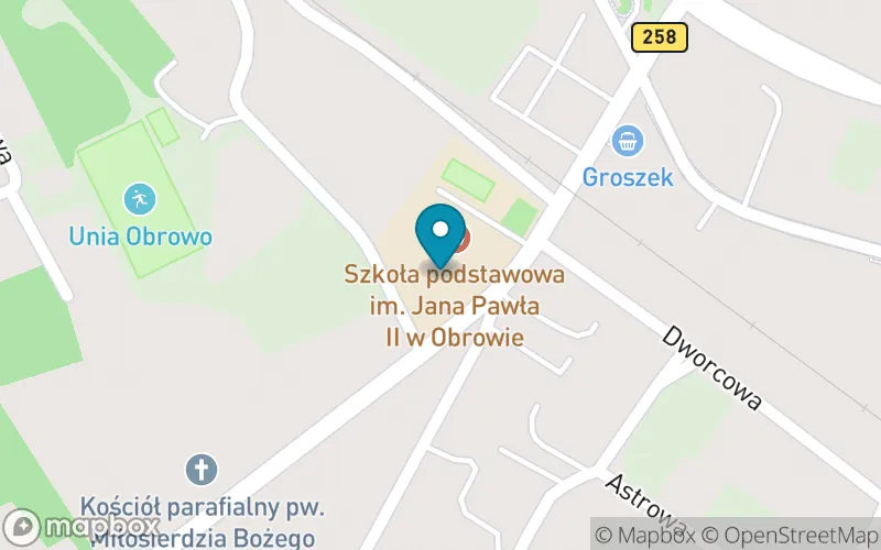 Lokalizacja: Szkoła Podstawowa w Obrowie im. Jana Pawła II