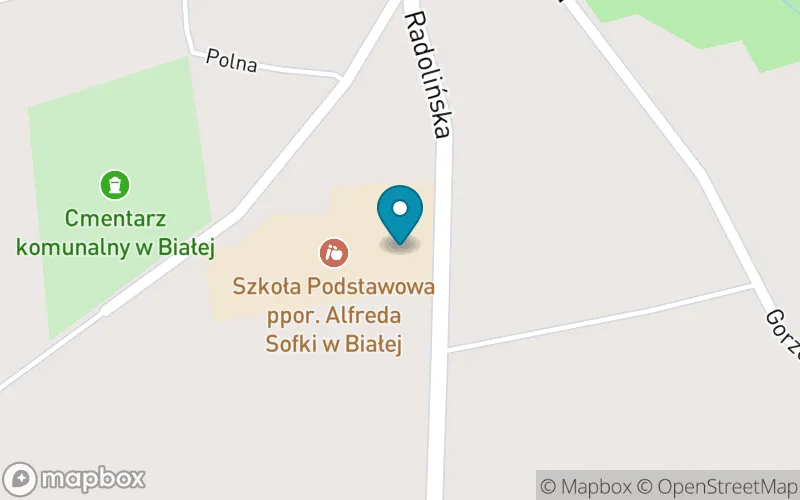 Lokalizacja: Szkoła Podstawowa Im.ppor. Alfreda Sofki w Białej