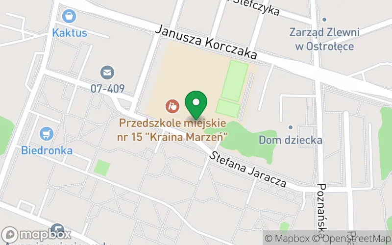 Lokalizacja: Przedszkole Miejskie nr 15 "Kraina Marzeń" w Ostrołęce