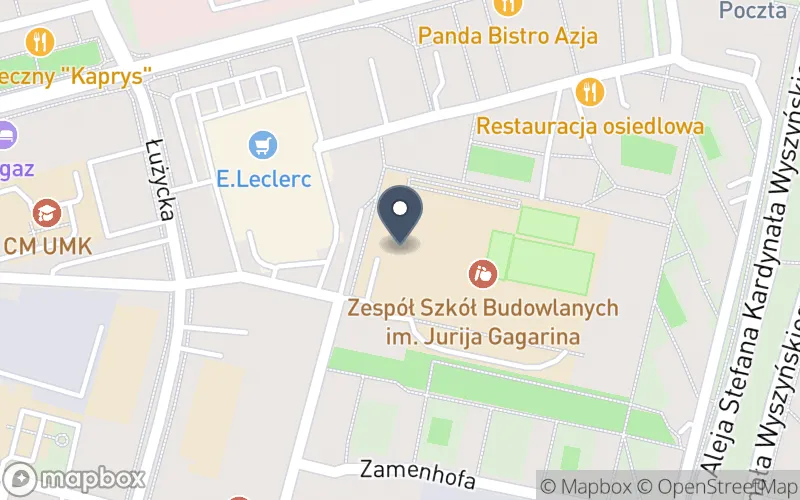 Lokalizacja: Zespół Szkół Budowlanych im. Jurija Gagarina