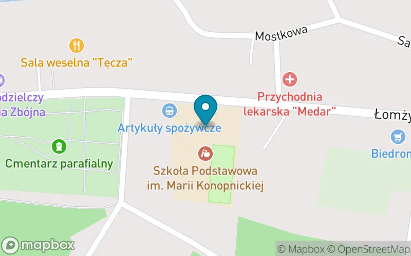 Lokalizacja: Szkoła Podstawowa im. Marii Konopnickiej w Zbójnej