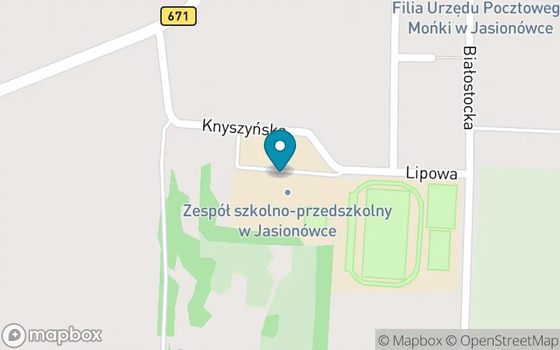 Lokalizacja: Szkoła Podstawowa im. Bohaterów Monte Cassino w Jasionówce