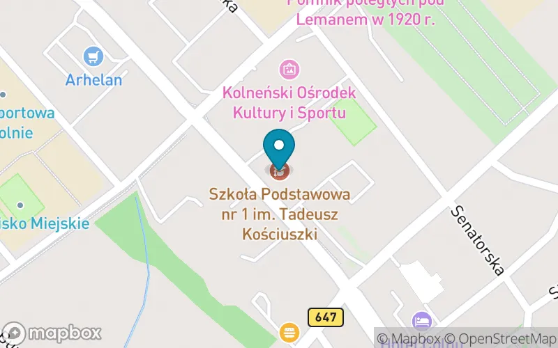 Lokalizacja: Szkoła Podstawowa nr 1 im. Tadeusza Kościuszki w Kolnie