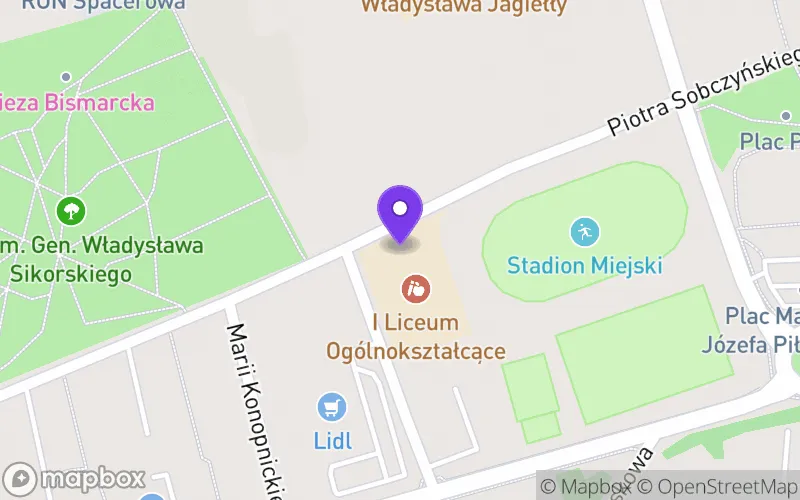 Lokalizacja: I Liceum Ogólnokształcące im. Obrońców Westerplatte w Mrągowie