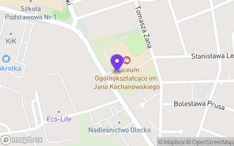 Lokalizacja: I Liceum Ogólnokształcące im. Jana Kochanowskiego w Olecku
