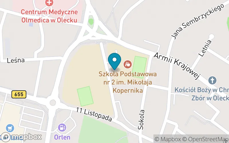 Lokalizacja: Szkoła Podstawowa nr 2 im. Mikołaja Kopernika w Olecku