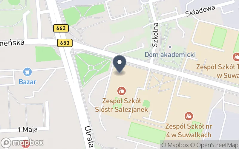 Lokalizacja: Zespół Szkół Sióstr Salezjanek im. Jana Pawła II w Suwałkach