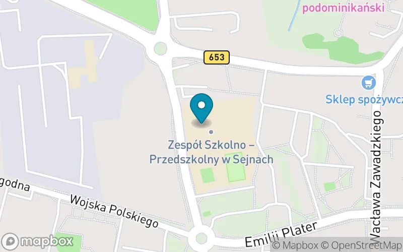 Lokalizacja: Szkoła Podstawowa im. Mjr Henryka Dobrzańskiego "Hubala" w Sejnach